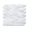 Snow White Marble 5/8x1x2 inch Split Face Mosaic
