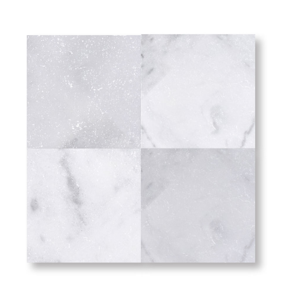 Ice White Marble 3/8x6x6 inch Tumbled Pool Tile