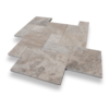 Silver Cream Travertine 1-1/4" Tumbled French Pattern