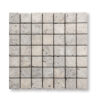 Silver Cream Travertine 3/8x2x2 inch Tumbled Pool Tile