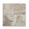 Silver Cream Travertine 3/8x6x6 inch Tumbled Pool Tile