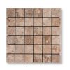 Dark Walnut Travertine 3/8x2x2 inch Tumbled Pool Tile