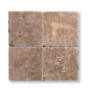 Dark Walnut Travertine 3/8x6x6 inch Tumbled Pool Tile